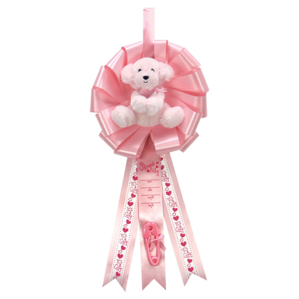 New Baby Ribbon Pink Baby Shower Gift Bow It's a Girl Unisex Nursery  Animals