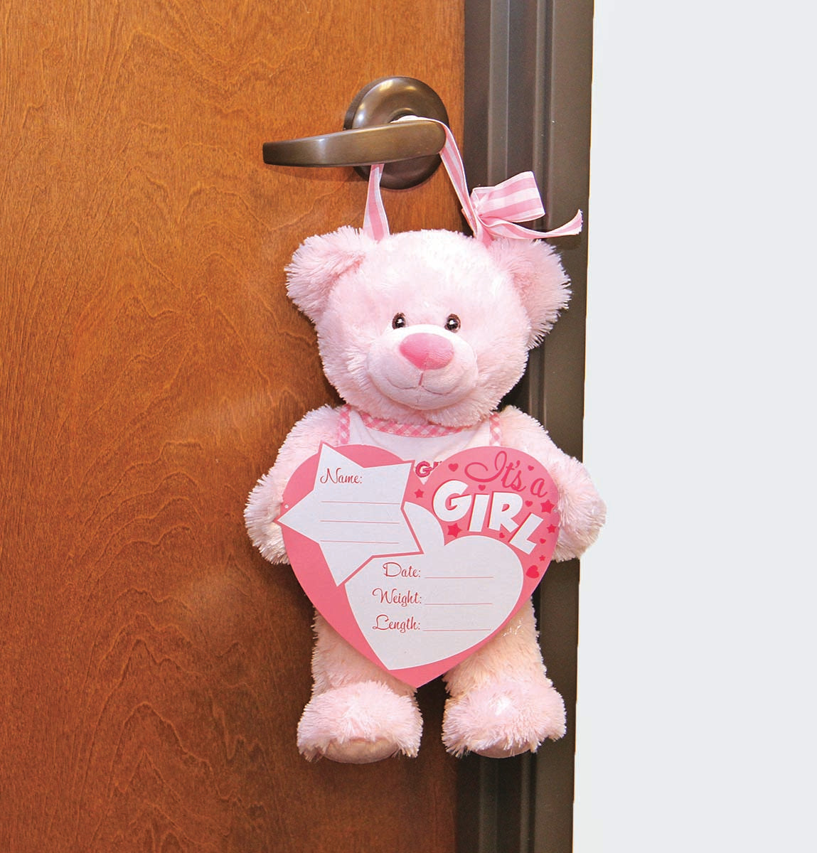 Baby Girl Announcement Bear with board and markers - Out of Stock