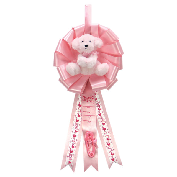 Birth Announcement Ribbon - Puppy for Girl