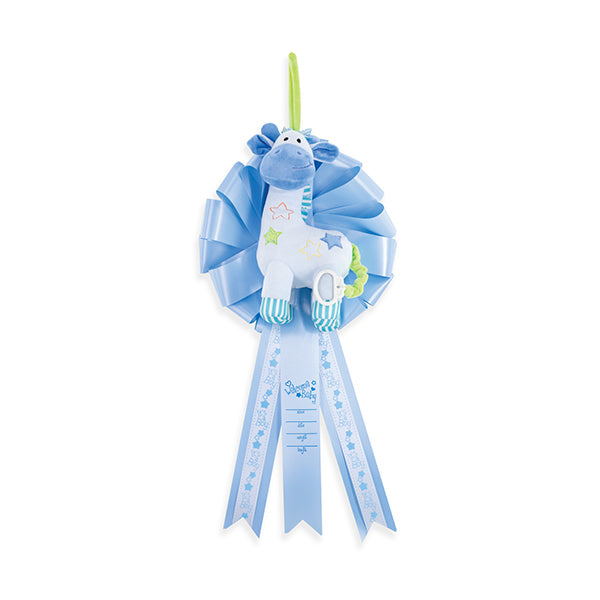 Birth Announcement Ribbon - Pull String Musical Giraffe - Boy - OUT OF STOCK